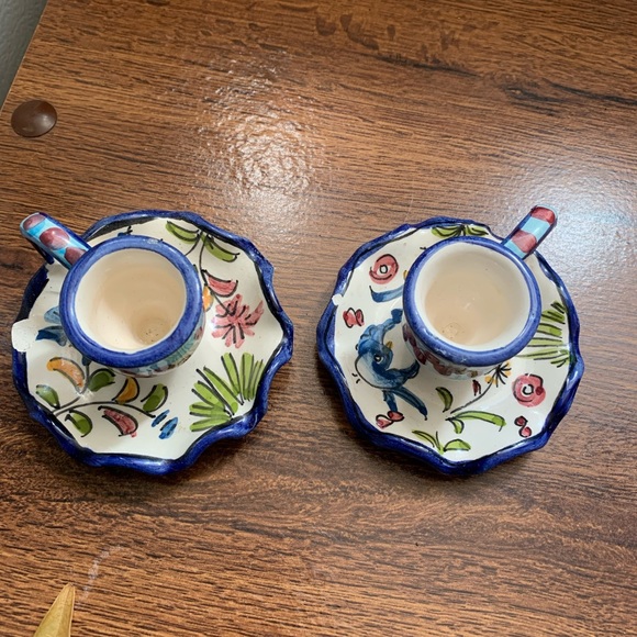 ➡️ Rare ⬅️  ⭐️Vintage, Hand-Painted, Taper Candle-Holders⭐️ - Picture 1 of 5